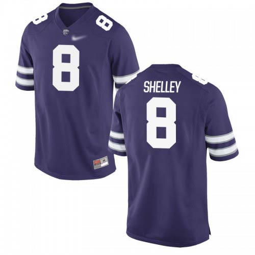 Duke Shelley Kansas State Wildcats Men's Jersey - #8 NCAA Purple Game