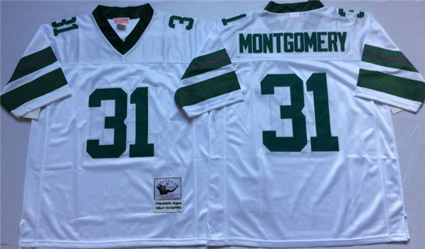 Mens Philadelphia Eagles #31 Wilbert Montgomery 1980 White Throwback Jersey