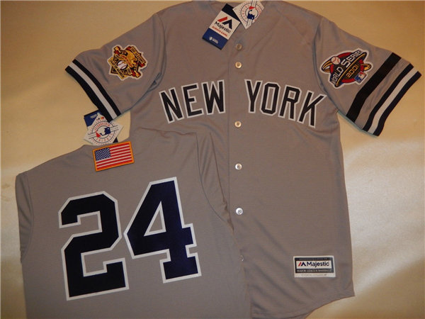 Mens New York Yankees #24 TINO MARTINEZ White Pinstripe Majestic Cooperstown 2001 World Series GAME Baseball Jersey