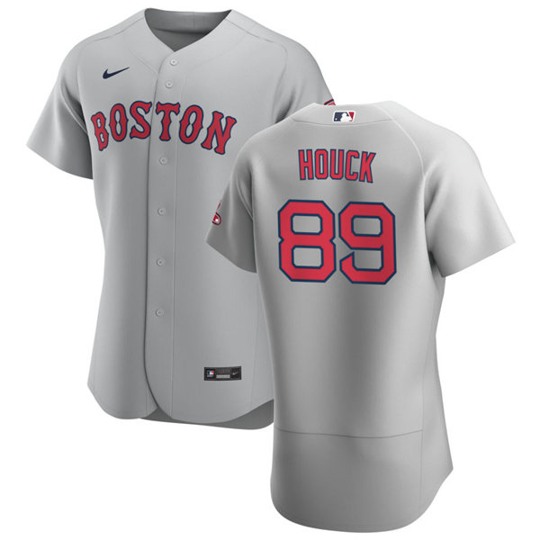 Mens Boston Red Sox #89 Tanner Houck Nike Gray Road Flex Base Jersey