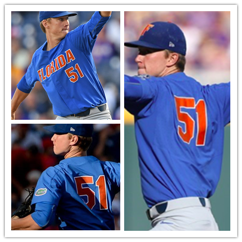 Florida Gators #51 Brady Singer Nike Royal College Baseball Game Jersey