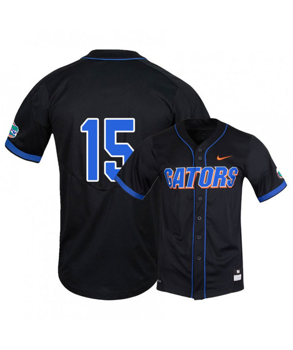 Mens Florida Gators #15 Jordan Butler Nike Black College Baseball Game Jersey
