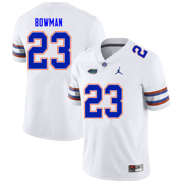Mens Florida Gators #23 Demarkcus Bowman White Jordan Brand College Football Game Jersey