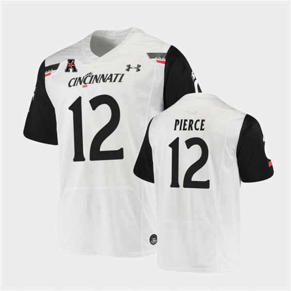 Mens Cincinnati Bearcats #12 Alec Pierce White 2021 College Football Game Jersey