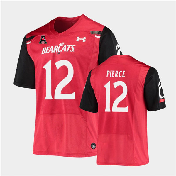Mens Cincinnati Bearcats #12 Alec Pierce Red 2021 College Football Game Jersey