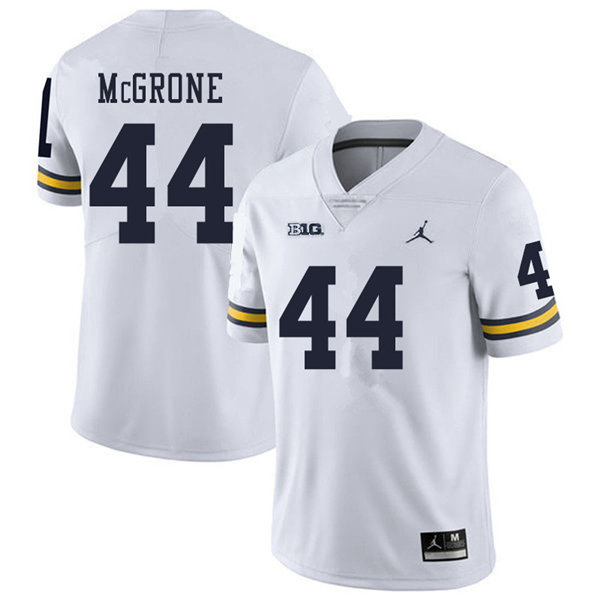 Mens Michigan Wolverines #44 Cameron McGrone Jordan Brand White College Football Game Jersey