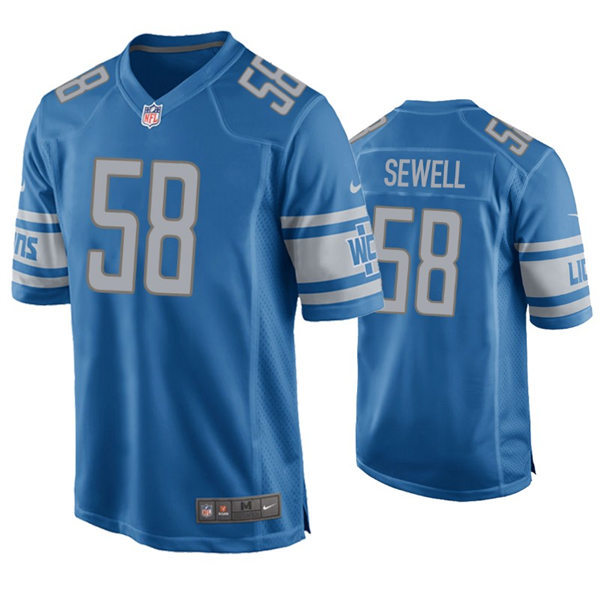 Youth Detroit Lions #58 Penei Sewell Nike Blue Limited Jersey