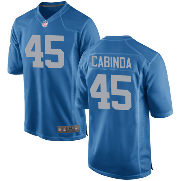 Mens Detroit Lions #45 Jason Cabinda Nike Blue 2017 Throwback Limited Player Jersey
