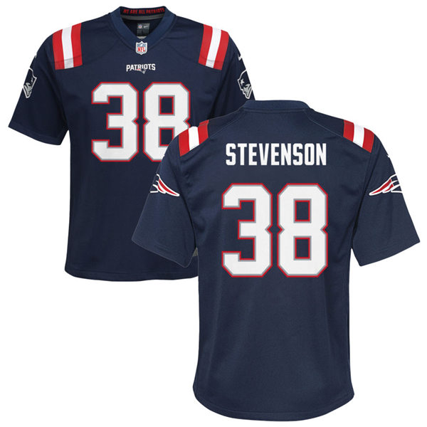 Youth New England Patriots #38 Rhamondre Stevenson Nike Navy Limited Jersey 