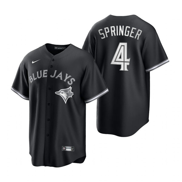 Mens Toronto Blue Jays #4 George Springer Nike 2021 Black Fashion Jersey