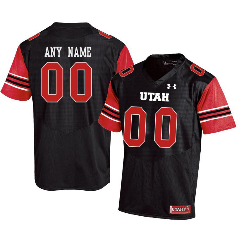 Utah Utes Custom Under Armour Black stripe Sleeves PAC12 Football Game Jersey