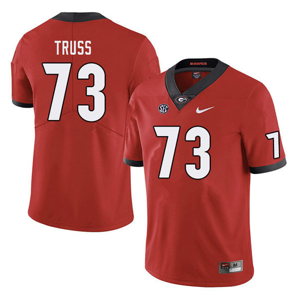 Mens Georgia Bulldogs #73 Xavier Truss Nike Red Home College Football Game jersey