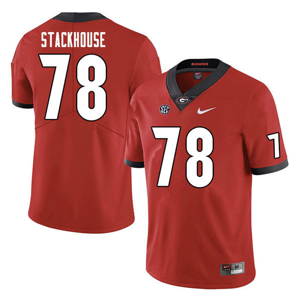 Mens Georgia Bulldogs #78 Nazir Stackhouse Nike Red Home College Football Game jersey