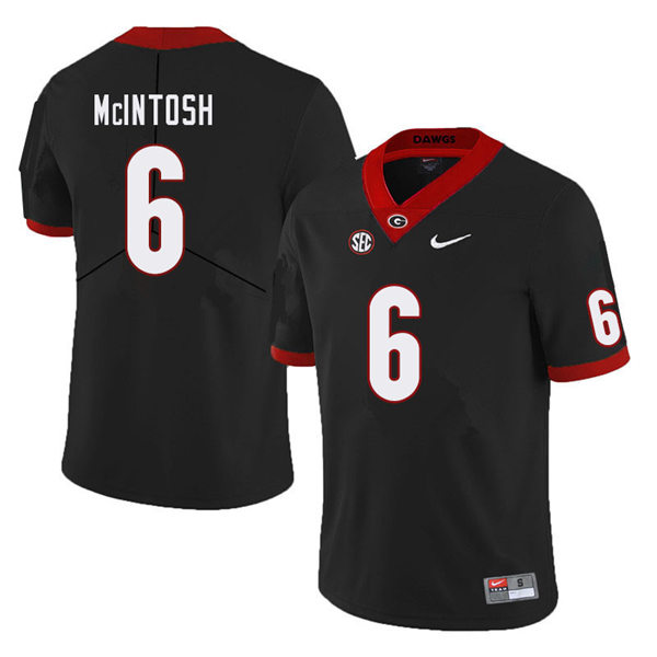 Mens Georgia Bulldogs #6 Kenny McIntosh Nike Black College Football Game jersey