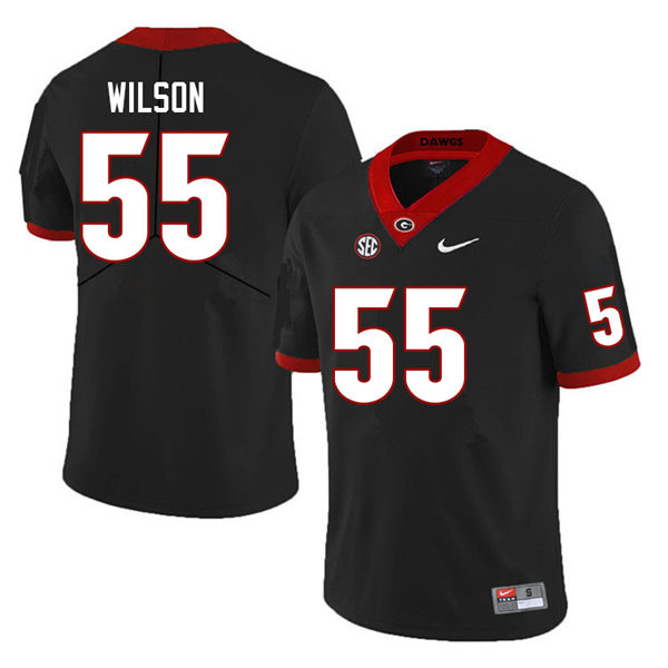 Mens Georgia Bulldogs #55 Jared Wilson Nike Black College Football Game jersey