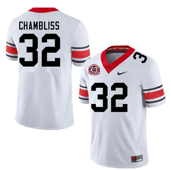 Mens Georgia Bulldogs #32 Chaz Chambliss Nike white alternate 40th anniversary football jersey