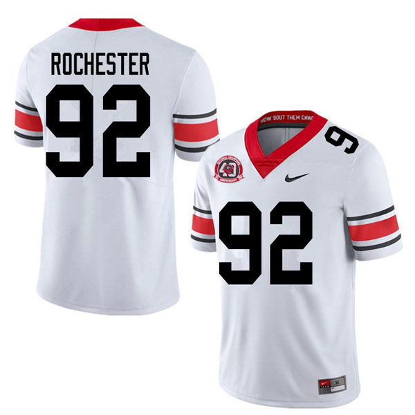 Mens Georgia Bulldogs #92 Julian Rochester Nike 40th anniversary white alternate football jersey
