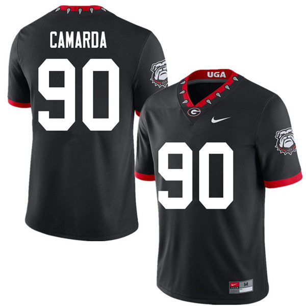 Mens Georgia Bulldogs #90 Jake Camarda Nike Black Alternate Mascot 100th Anniversary College Football Game Jersey 