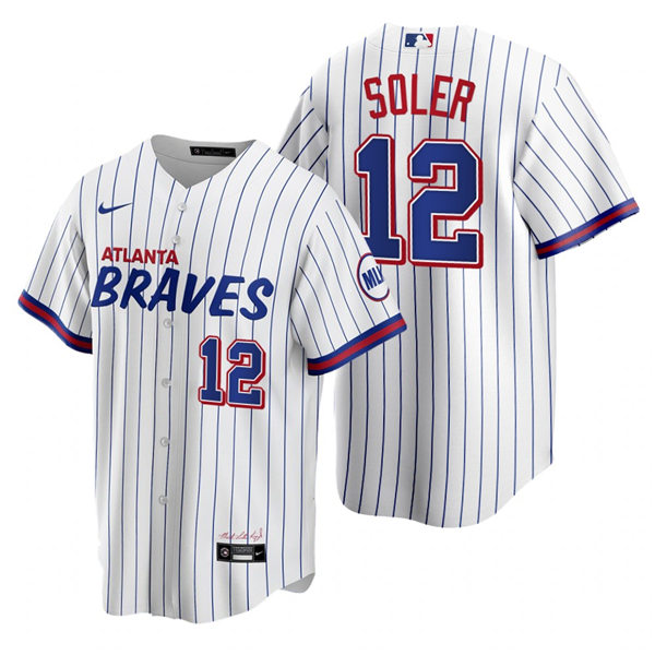 Mens Atlanta Braves #12 Jorge Soler Nike White 2021 City Connect Replica Jersey