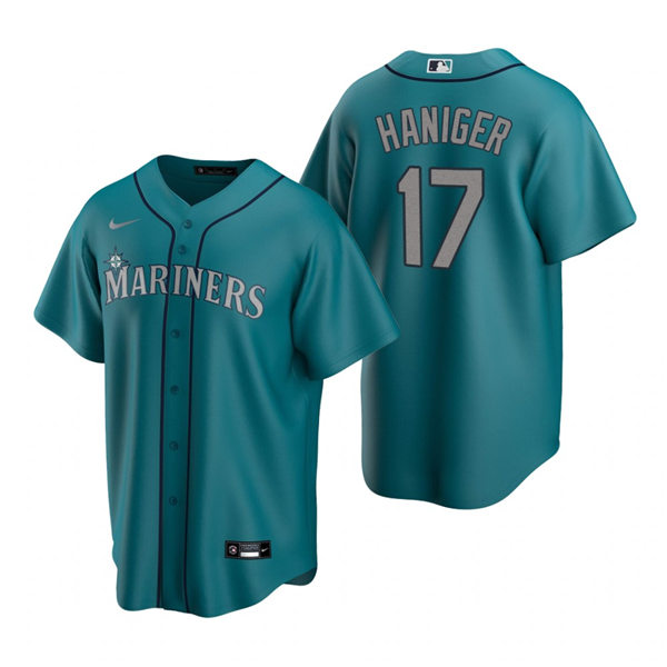 Mens Seattle Mariners #17 Mitch Haniger Nike Aqua Alternate Cool Base Jersey