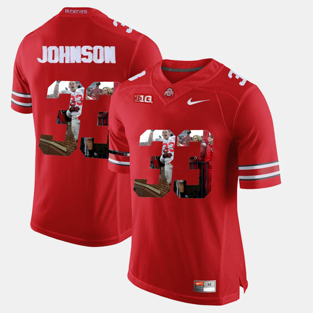 Mens #33 Pete Johnson Ohio State Buckeyes Stitched Nike Scarlet College Football Game Jersey S-3XL