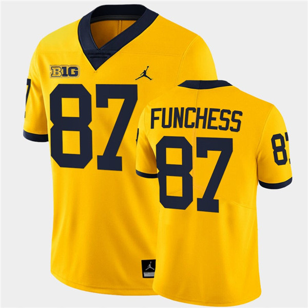 Men Michigan Wolverines #87 Devin Funchess Maize Jordan Brand College Football Game Jersey Men Michigan Wolverines #87 Devin Funchess Maize Jordan Brand College Football Game Jersey