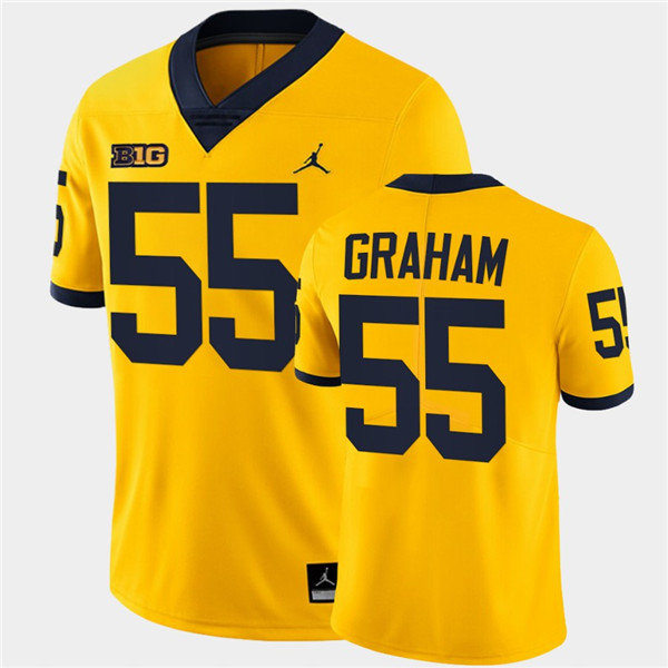 Men Michigan Wolverines #55 Brandon Graham Maize Jordan Brand College Football Game Jersey Men Michigan Wolverines #55 Brandon Graham Maize Jordan Brand College Football Game Jersey