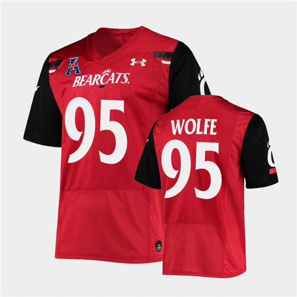 Mens Cincinnati Bearcats #95 Derek Wolfe Under Armour Red College Football Game Jersey