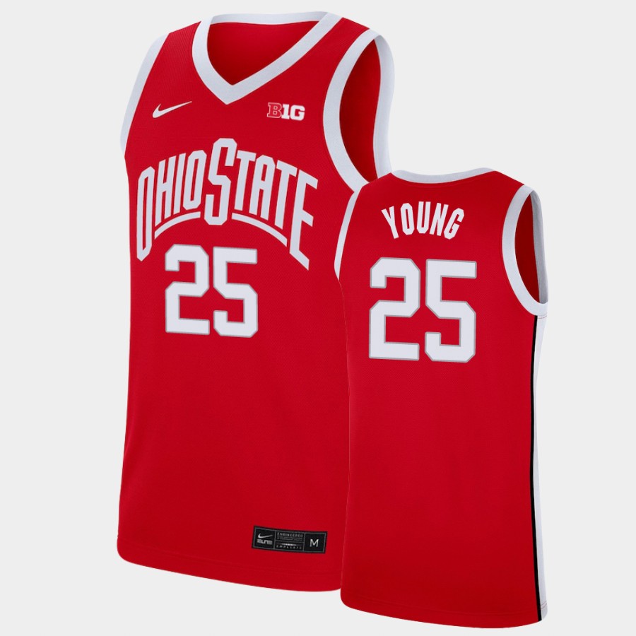 Men's #25 Kyle Young Ohio State Buckeyes Nike Scarlet Stitched College Basketball Jersey