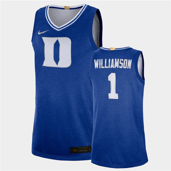 Mens Duke Blue Devils #1 Zion Williamson Nike Royal 100th Anniversary Rivalry Basketball Jersey Mens Duke Blue Devils #1 Zion Williamson Nike Royal 100th Anniversary Rivalry Basketball Jersey