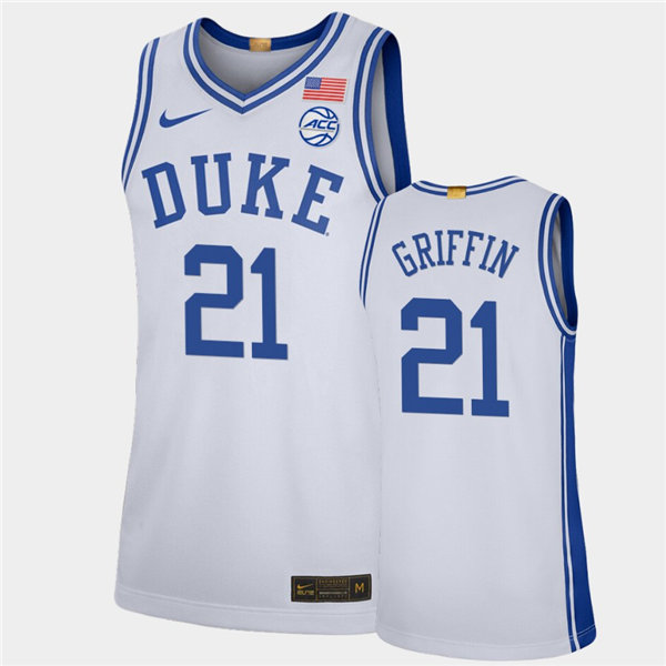 Mens Duke Blue Devils #21 AJ Griffin Nike White College Basketball Game Jersey