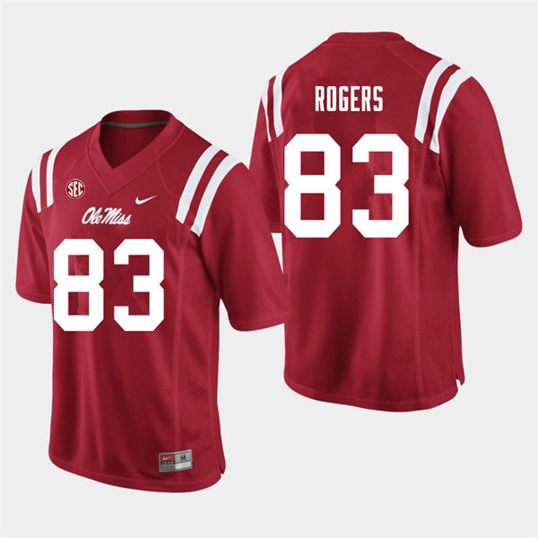 Mens Ole Miss Rebels #83 Chase Rogers Nike Red College Football Game Jersey Mens Ole Miss Rebels #83 Chase Rogers Nike Red College Football Game Jersey