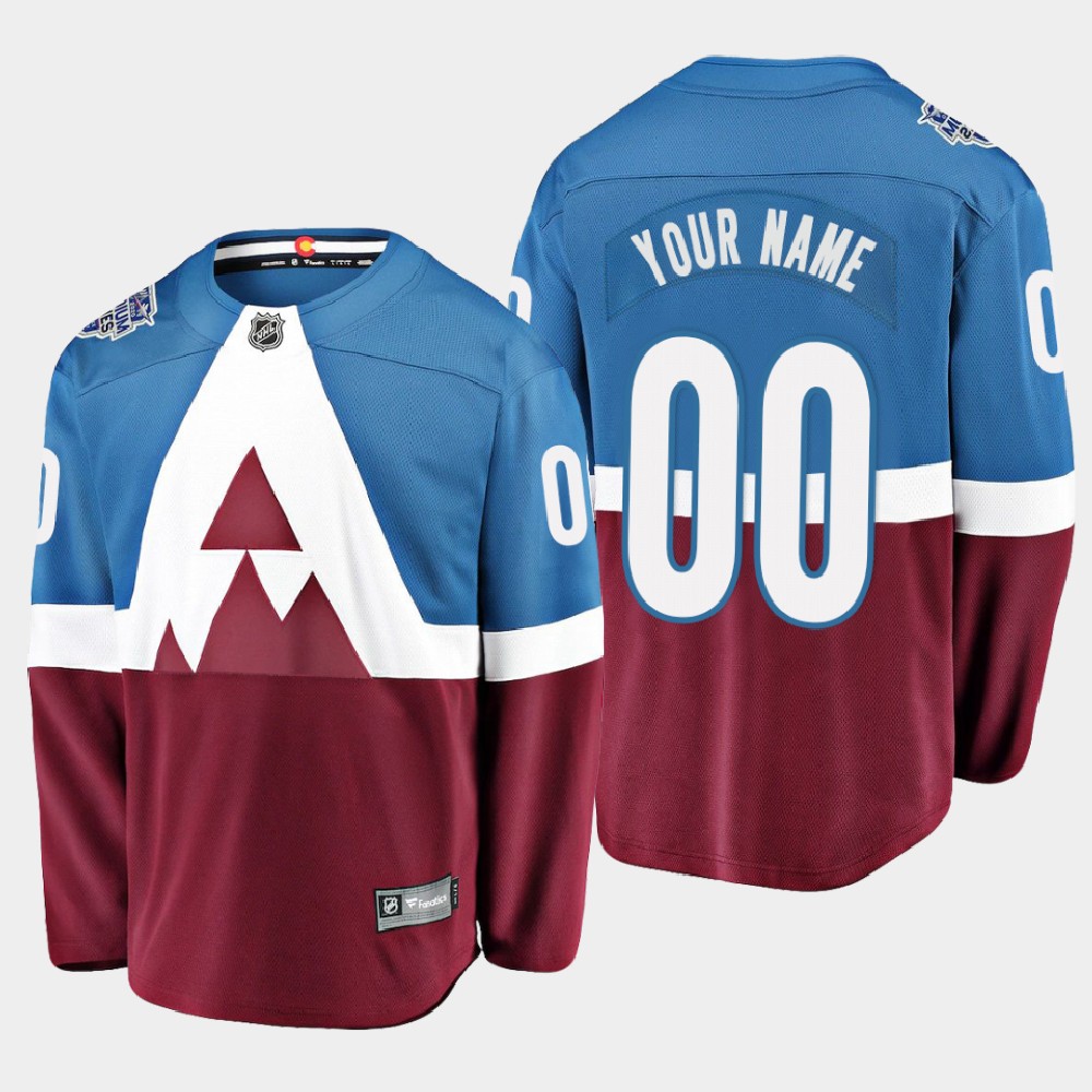 Men's Colorado Avalanche Custom 2020 Stadium Series Breakaway Player Blue Burgundy Fanatics Jersey