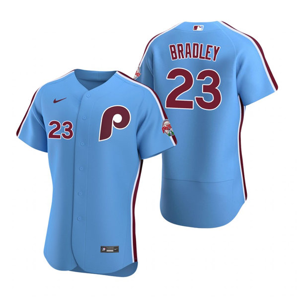 Men's Philadelphia Phillies #23 Archie Bradley Nike Light Blue Authentic Alternate Jersey