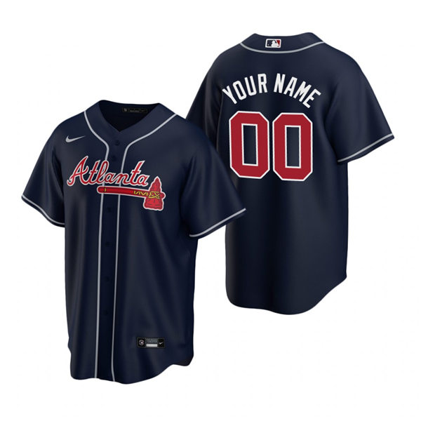 Atlanta Braves Custom Nike 2023 Navy Whit Alternate Limited Jersey