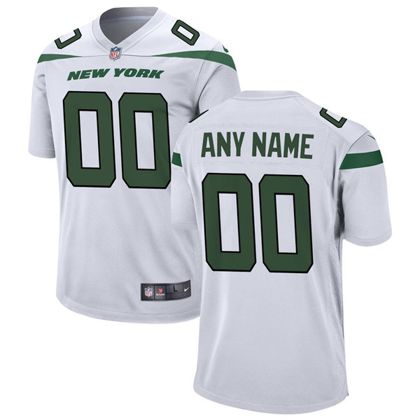 New York Jets Custom Nike 2022-24 White Vapor Limited Jersey