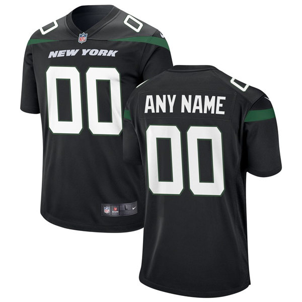 New York Jets Custom Nike 2022-24 Alternate Black Vapor Limited Jersey
