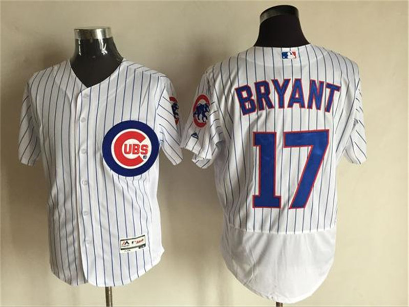 Mens Chicago Cubs #17 Kris Bryant Majestic White Flex Base Player Jersey