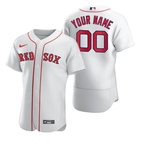 Men's Boston Red Sox Custom Stitched Nike White Home with Name Vapor Limited Jersey