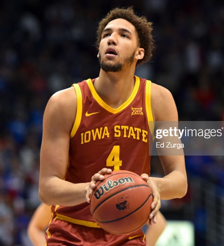 Mens Iowa State Cyclones #4 George Conditt IV Nike 2020 Cardinal Iowa State College Basketball Jersey