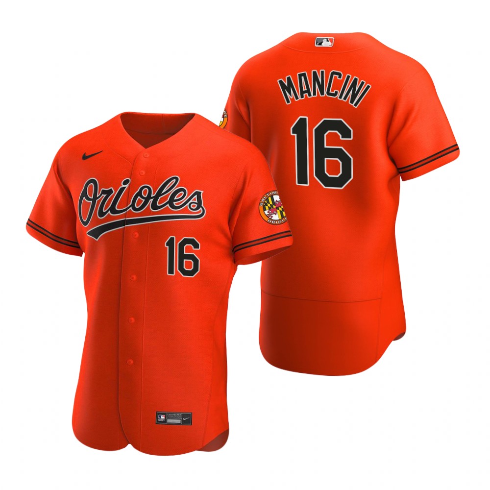 Men's Baltimore Orioles #16 Trey Mancini  Nike Orange Alternate Flexbase Jersey
