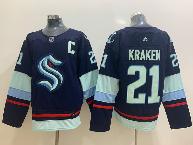 Youth Seattle Kraken #21 Navy Home Adidas Team Jersey
