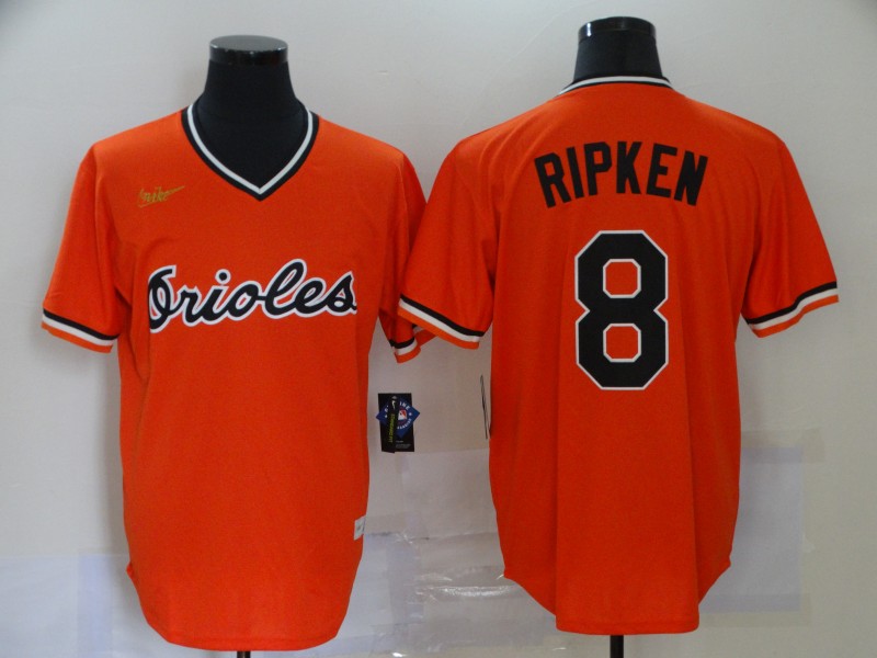 Youth Baltimore Orioles Retired Player #8 Cal Ripken Jr. Orange Pullover Nike Cooperstown Collection Jersey 