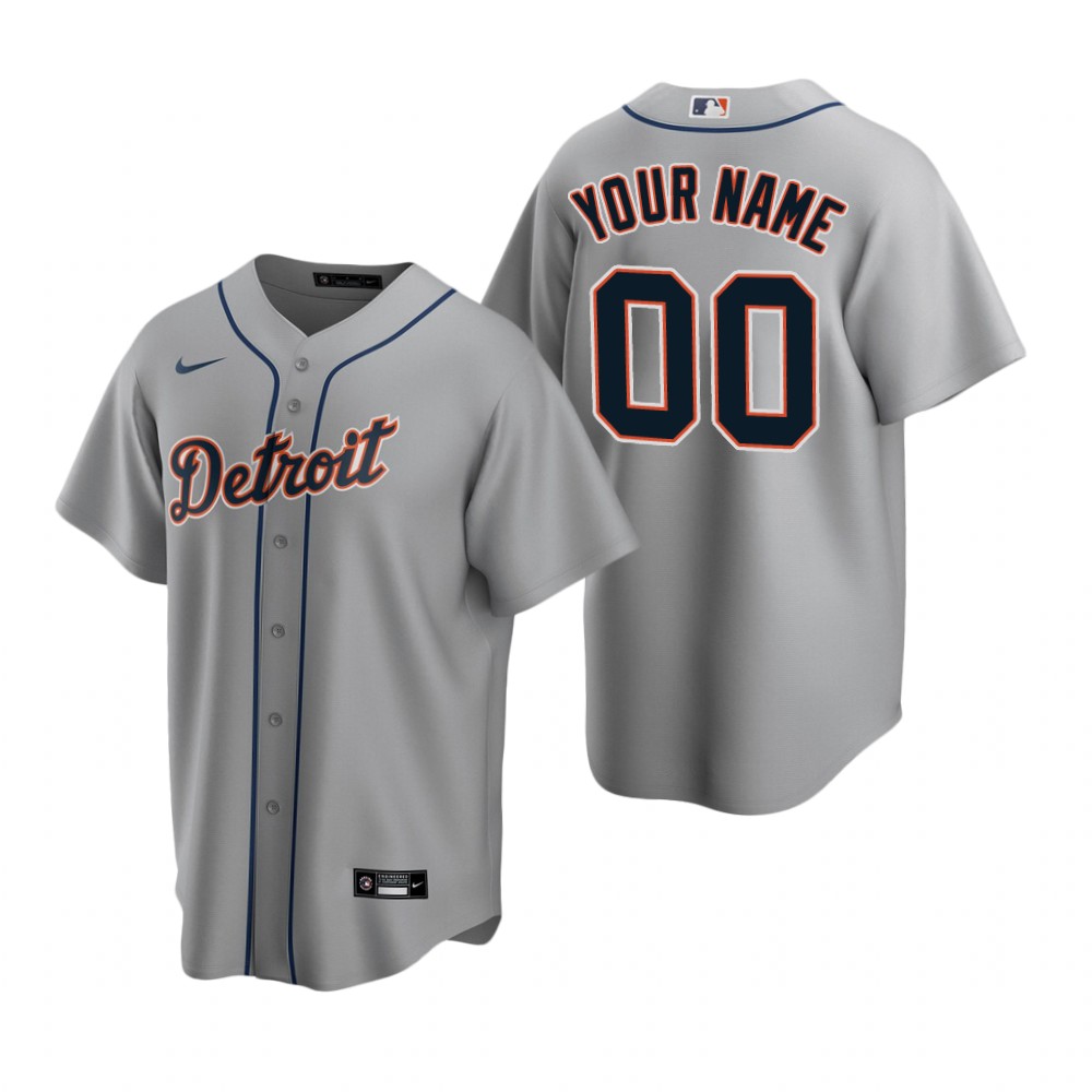 Detroit Tigers Custom Nike Grey Road Limited Jersey