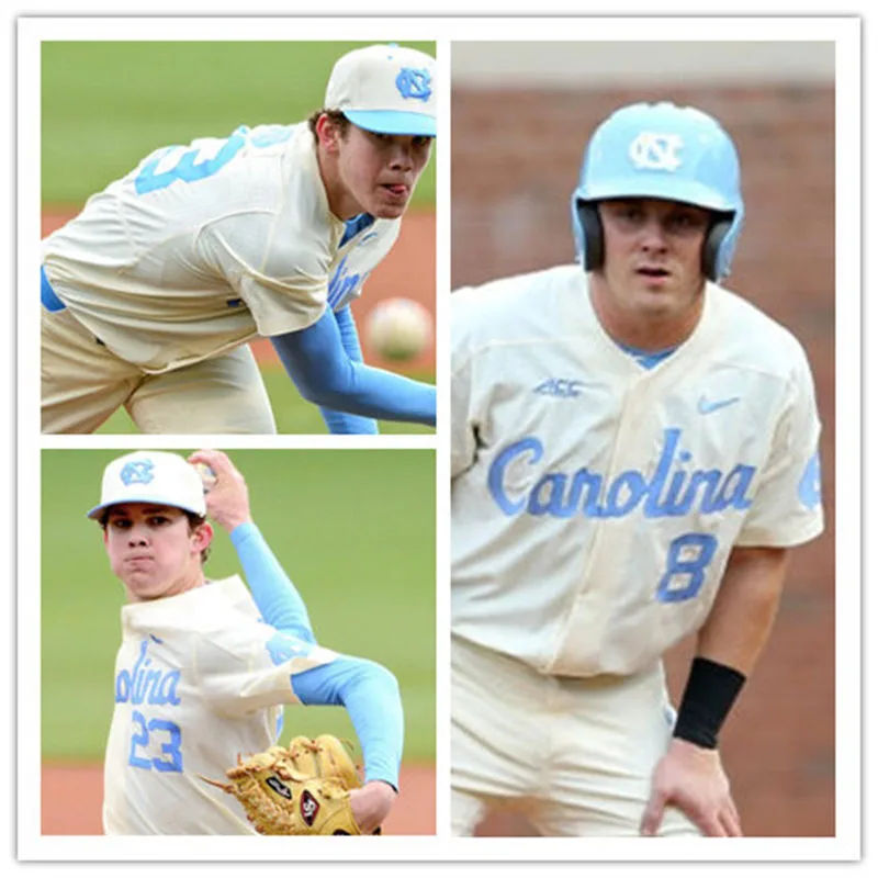 North Carolina Tar Heels Custom Nike Cream Baseball Jersey