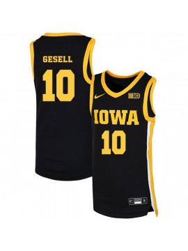 Men's Iowa Hawkeyes #10 Mike Gesell Nike 2020 Black Alumni College Basketball Jersey