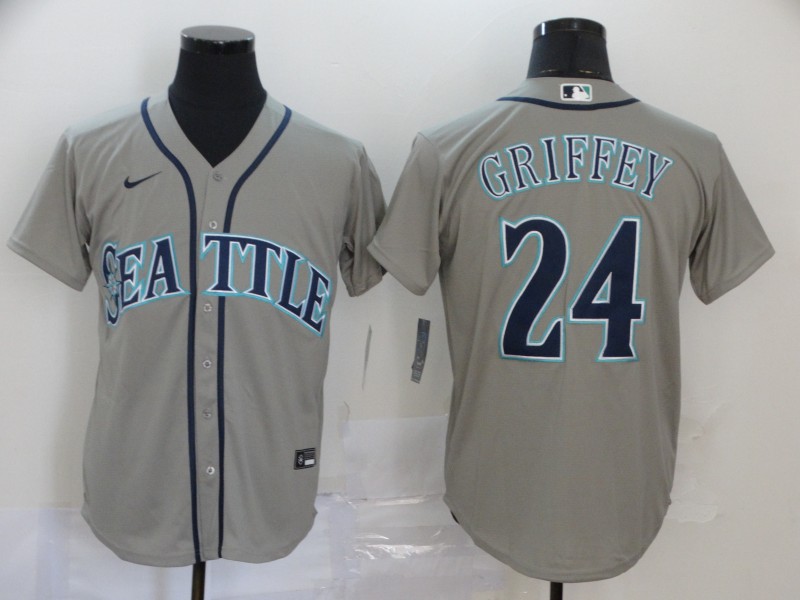 Youth Seattle Mariners #24 Ken Griffey Jr. Nike Grey Jersey