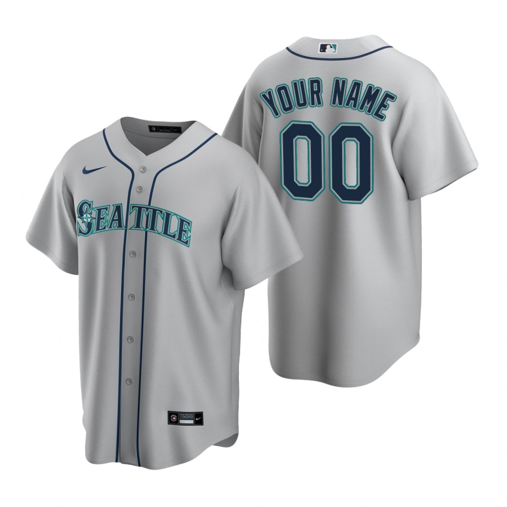 Seattle Mariners Custom Nike Gray Road Limited Jersey