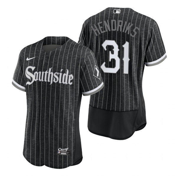 Men's Chicago White Sox #31 Liam Hendriks Stitched Nike Black 2021 MLB FlexBase City Connect Jersey