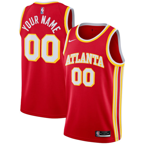 Atlanta Hawks Custom Red Nike Icon Edition Swingman Jersey